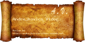 Andrejkovics Vidor névjegykártya